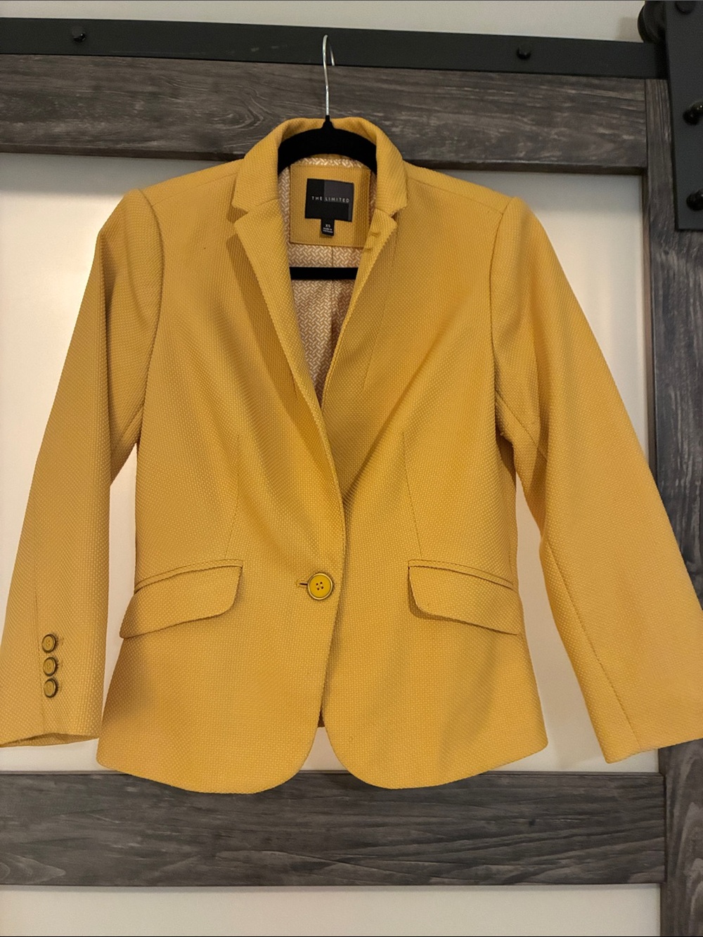The Limited Mustard Yellow Tailored Blazer Jacket Size XS Single Button